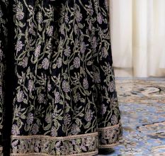 Black Peplum top with Sharara Set