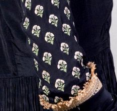 Black Peplum top with Sharara Set