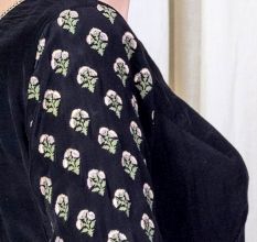 Black Peplum top with Sharara Set