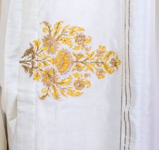 Off White Saree with Hand Embroidery