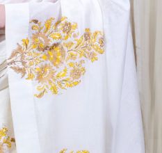 Off White Saree with Hand Embroidery