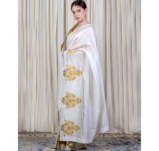 Off White Saree with Hand Embroidery