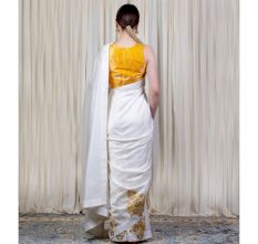 Off White Saree with Hand Embroidery