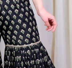 Black blouse with Sharara Set