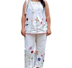 Khadi Hand Embroidery Work Co Ord Set