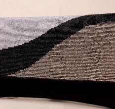 Midnight Rhythm Beaded Clutch with Detachable Chain Strap