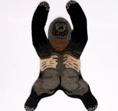 Small Rug Hand Tufted Woolen Groovy Gorilla Rug For Kids Room