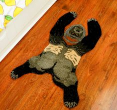 Small Rug Hand Tufted Woolen Groovy Gorilla Rug For Kids Room