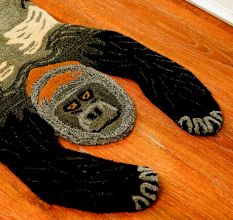 Small Rug Hand Tufted Woolen Groovy Gorilla Rug For Kids Room