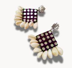 Mehendi Green Gujarati Mirror Fabric Earrings For Women