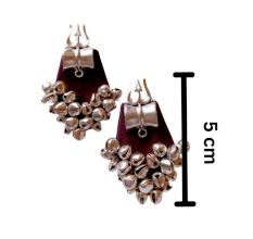 Purple Trishul Earrings With Ghungroos