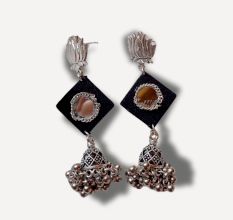 Black And Silver Mirror Everyday Earrings