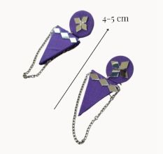 Purple Mirror Long Chain Earrings For Women