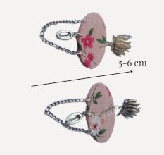 Lotus Floral Printed With Silver Chain Earrings For Women