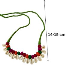 Multicolor Pom Pom Shell Adjustable Choker Necklace