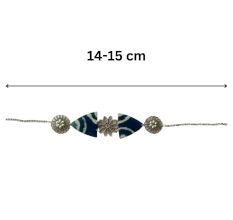 Indigo Print Silver Choker
