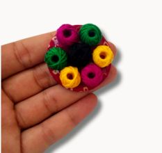 Colourful Bandhani Printed Adjustable Fabric Finger Ring