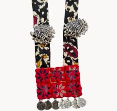 Black And Red Mirror Long Necklace