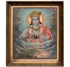 Print Of Lord Krishna With Original Wooden Frame