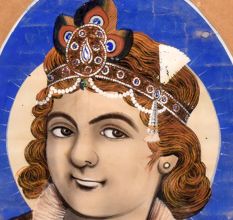 Paper Painting Of Lord Baby Krishna Ji With Wooden Frame