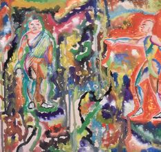 Folk Budhist Painting in Good Condition Work