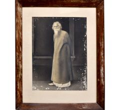 Vintage Photograph Of Rabindranath Tagore In Original Wooden Frame