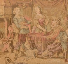 Fine European Art With Tapestry Work Playing Music And People enjoying