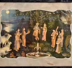 Painting Of Lord Krishna With Cow and Monkey Many more