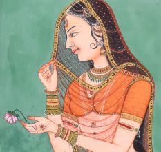 Typical Rajasthani Painting Of Lady Call Bani Thani With Fine Work