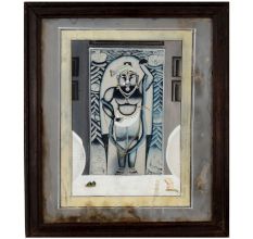Nathdwara Shrinathji Din ke Darshan Traditional Monochrome Paper Painting Framed