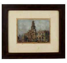 Framed Colonial Era Clock Tower Building Historical Paper Print