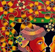 Love Affair Acrylic on Canvas Traditional Couple Painting