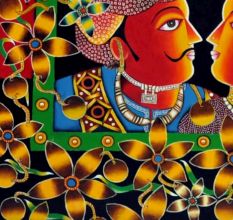 Love Affair Acrylic on Canvas Traditional Couple Painting