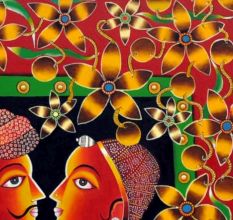 Love Affair Acrylic on Canvas Traditional Couple Painting
