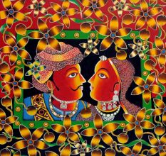 Love Affair Acrylic on Canvas Traditional Couple Painting