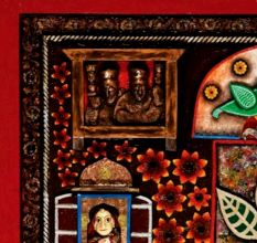 Mewari Jharokha Oil and Acrylic Mix Medium Board Painting