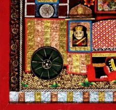 Mewari Jharokha Oil and Acrylic Mix Medium Board Painting