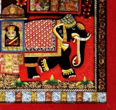 Mewari Jharokha Oil and Acrylic Mix Medium Board Painting
