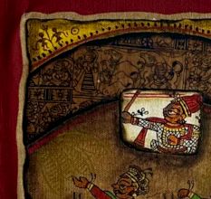 Hunting Phad Painting Raw Colour on Cloth Traditional Rajasthani Folk Art