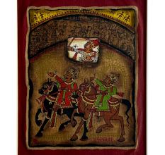 Hunting Phad Painting Raw Colour on Cloth Traditional Rajasthani Folk Art