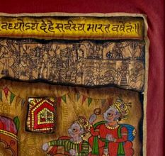 Wedding Procession Phad Painting Raw Colour on Cloth Traditional Rajasthani Art