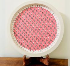 Pink Cemented Plate for Home Decor