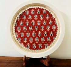 Red Cemented Plate for Home Decor