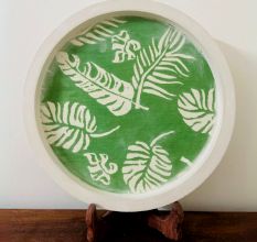 Green Cemented Plate for Home Decor