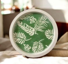 Green Cemented Plate for Home Decor