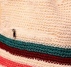 Handmade Crochet Tote Bag – Multicolor Striped Boho Shoulder Bag