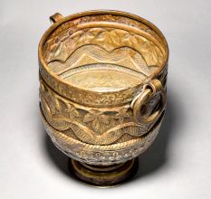 Vintage Planter With Floral Work