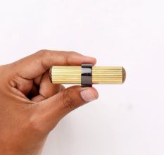 Adjustable Golden Brass and Wooden Tube Drawer Knob
