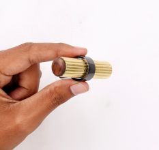 Adjustable Golden Brass and Wooden Tube Drawer Knob