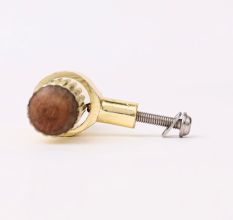Adjustable Golden Brass and Wooden Tube Drawer Knob